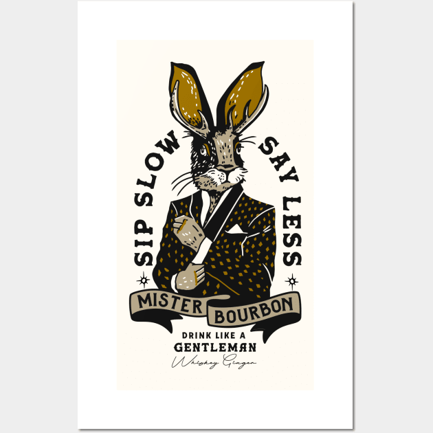 Mister Bourbon Jackalope: Drink Like A Gentleman Wall Art by The Whiskey Ginger